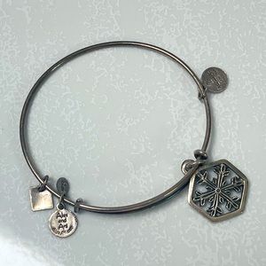 Alex and Ani Silver Snowflake Bangle Charm Bracelet
